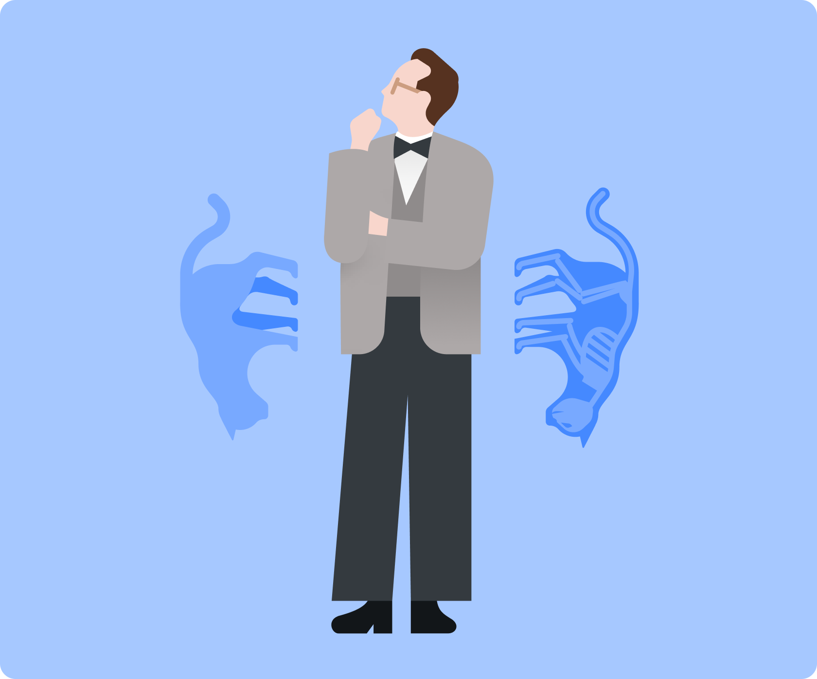 Illustration of Erwin Schrödinger